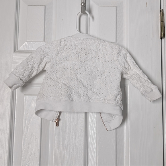 Cat & Jack Eyelet White Zip Jacket 6-9m - Picture 5 of 9